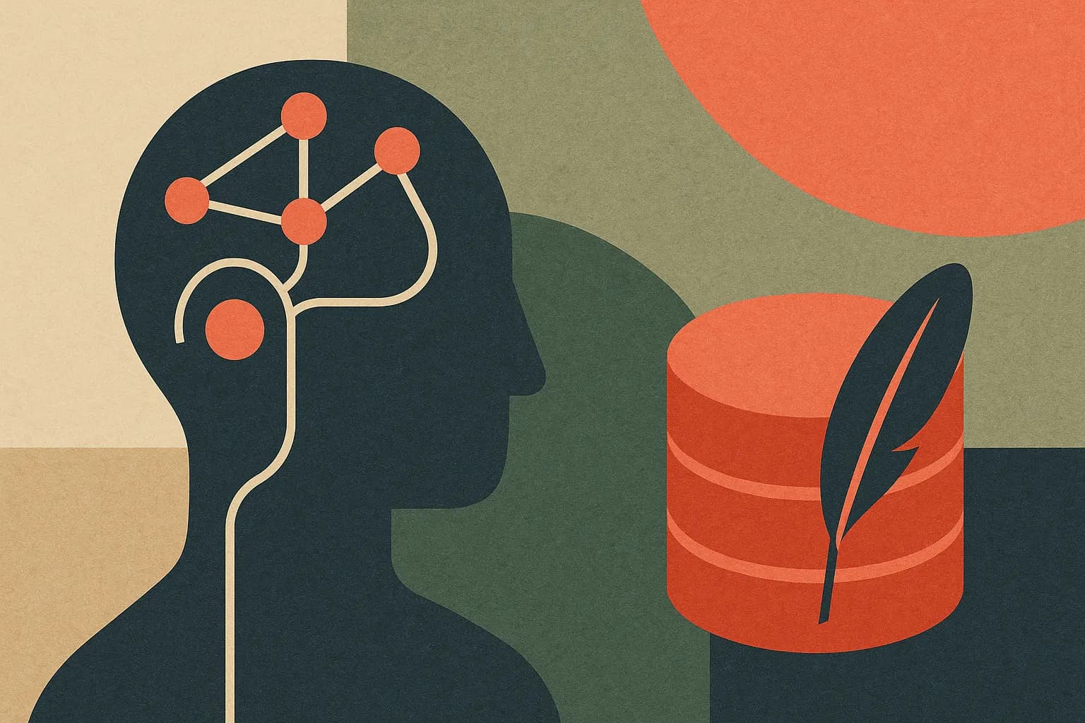 Editorial illustration representing SQLite Is Usually the First Database Your AI Agent Needs
